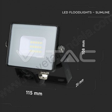 Led reflektor SAMSUNG SMD LED 10W 6400K crni V-TAC