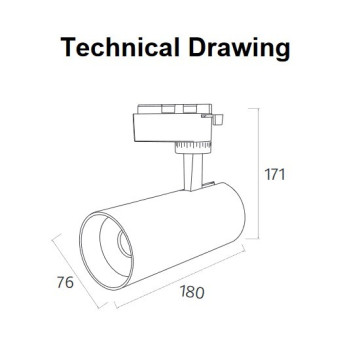 LED šinski reflektor 30W BREMEN-30 CCT crni