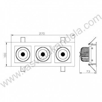 LED rozetna - ugradna led lampa 24W 6500K LUG6430-24/W