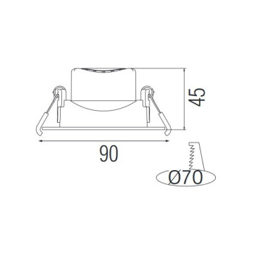 LED rozetna ugradna AMARA 6W 6400K crna