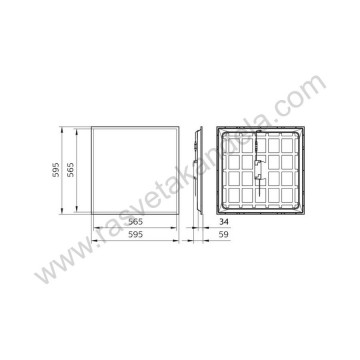 Led panel ugradni 595x595mm LEDINAIRE 28W 6500K PHILIPS