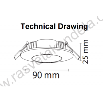 Rozetna 5W LOGAN 3CCT 3000/4500/6000K IP65 bela