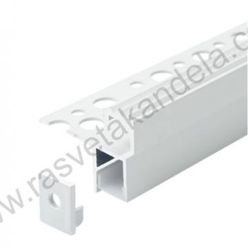 Aluminijumski profil za LED traku MA07-W 37x29x2000mm za pločice/stepenice beli