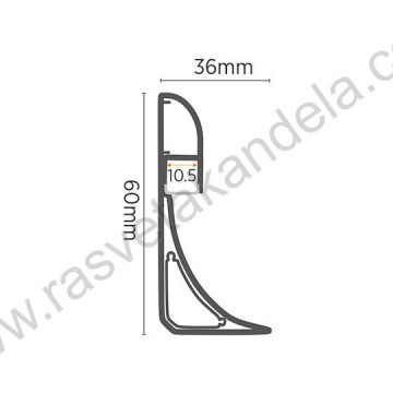Aluminijumski nadgradni profil MA6036 60x36x2000mm crni