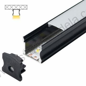 Aluminijumski nadgradni profil MA613-C 2000x17.2x14,4mm crni