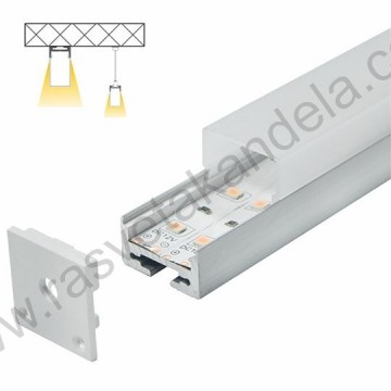 Aluminijumski profil za led trake nadgradni set sa difuzerom MA623 2000x20x20mm