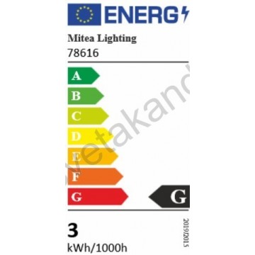 LED panel 3W četvrtast M3UK-CH 6500K hrom