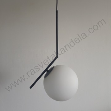 Visilica 1xE27 VEGA BK-1R metal/staklo crna