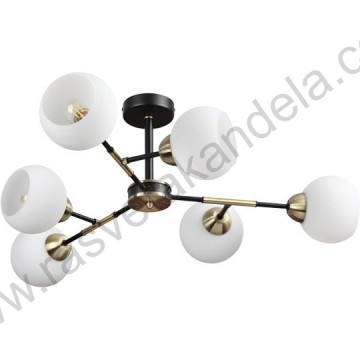 Luster 6xE27 M11090-6 crno-zlatna