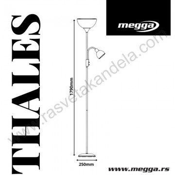 Podna lampa THALES crna