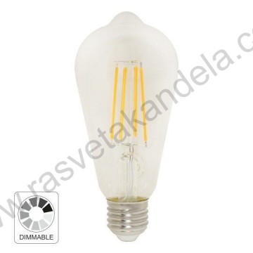 Led sijalica filament E27 ST64 8W 2200K dimabilna
