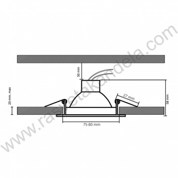 Rozetna usmeriva bela + GU10 grlo