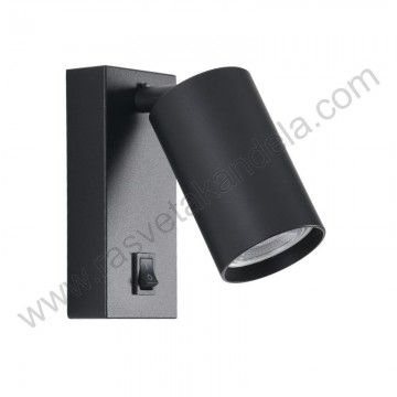 Spot lampa 1xGU10 BOXER crna sa prekidačem