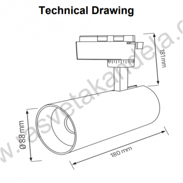LED šinski reflektor 40W BREMEN-40 CCT crni