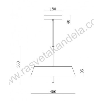 LED visilica ORION 26W 3000K bela MPD601S-450 W