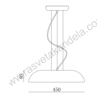 LED visilica ARCADIA 24W 3000K crna MPD750-450 B