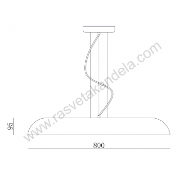 LED visilica ARCADIA 91W 3000K bela MPD750-800 W