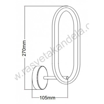 Led zidna lampa 8W 4000K ACROPOL crna