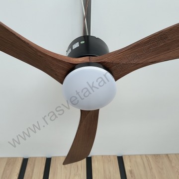 Luster ventilator sa LED svetlom 18W 3000-6000K boja drveta + daljinski upravljač