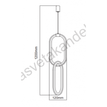 LED visilica SANTANA 12W 4000K crna
