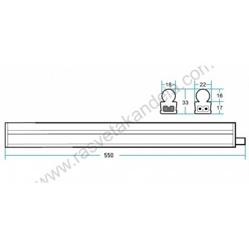 LED strela M2080 8W 6500K 542mm sa prekidačem