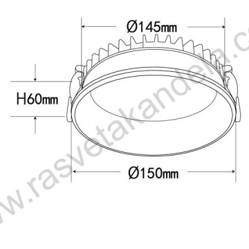 LED rozetna - ugradna lampa M205318-W 18W 3000/4000/6000K bela