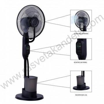 Podni ventilator sa isparivačem vode i daljinskim PROSTO