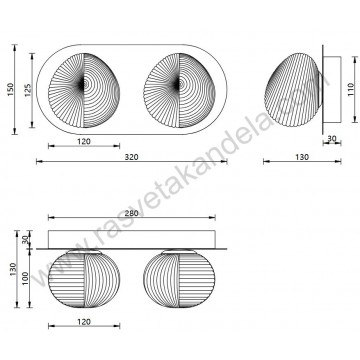 LED zidna lampa 8W 3000K PRISMA MAW9401-2 hrom+smoky