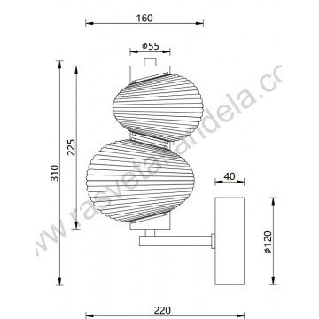 LED zidna lampa 8W 3000K NIMBUS MAW9401-1B hrom+smoky
