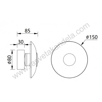 LED zidna lampa 6W 3000K ECLIPTICA MAW9451-1 staro zlato+amber