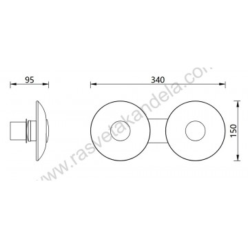 LED zidna lampa 12W 3000K ECLIPTICA MAW9451-2 staro zlato+amber