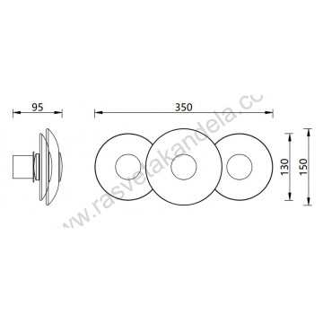 LED zidna lampa 18W 3000K ECLIPTICA MAW9451-3 staro zlato+amber