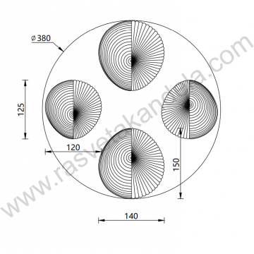 LED Luster plafonski 16W 3000K PRISMA MAC9401-4 hrom+smoky