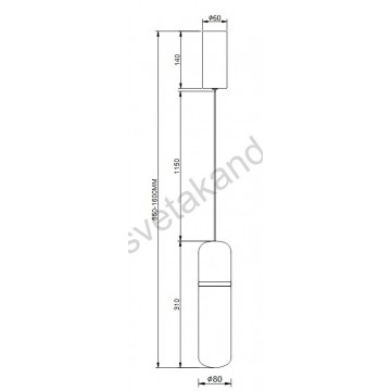 LED visilica 6W 3000K SHADOW MAP9504-1 mat crna+smoky