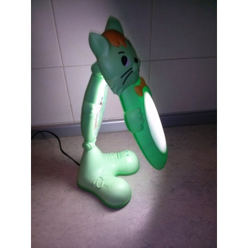 Dečija radna lampa HL036 zelena maca sa satom