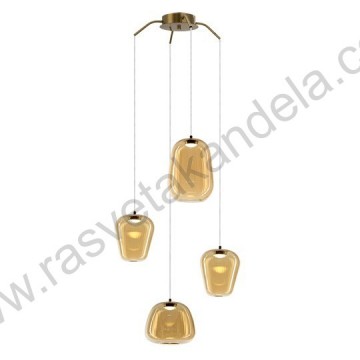 LED visilica 16W 3000K ETERNA MAP9461-4 staro zlato+amber