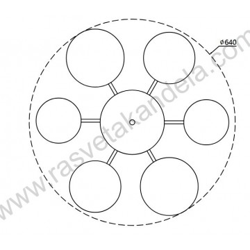 LED visilica 24W 3000K ETERNA MAP9461-6 staro zlato+amber