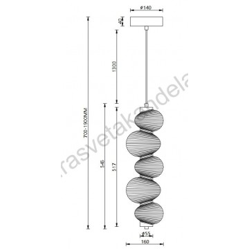 LED visilica 18W 3000K NIMBUS MAP9401-1A zlatna+amber