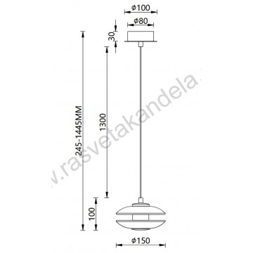 LED visilica 6W 3000K ECLIPTICA MAP9451-1 siva+smoky