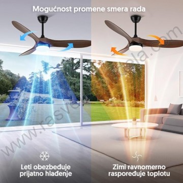 Plafonski ventilator sa LED svetlom 132cm CFB5205L-3/40