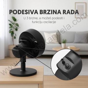 Podni ili stoni ventilator TURBO 75W SF10C/BK podesiv po visini