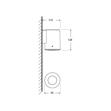 Baštenska zidna lampa Fumagali FRANCA 90 1L 1xGU10 IP55 siva