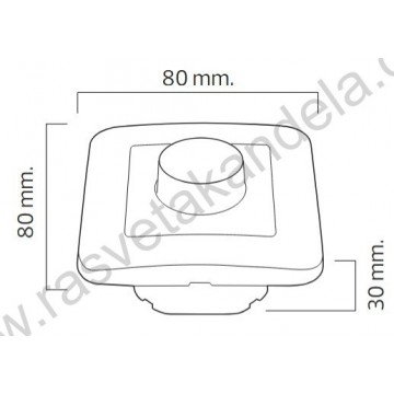 Dimer za sijalice 10A 250V max.300W (LED) beli