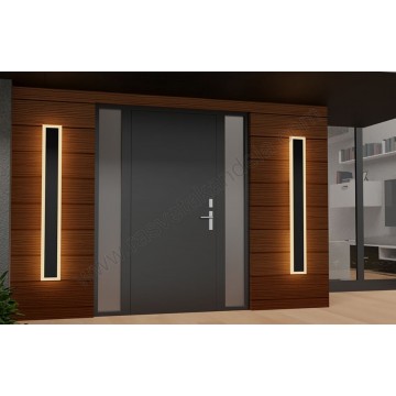 Baštenska zidna LED lampa 18W 3000K IP54 crna BRY-LINE-75