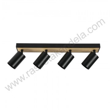 Spot lampa 4xGU10 BOXER-4L crna+drvo