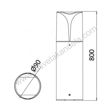 Baštenska stubna lampa 1xE27 80cm BRY-MILANO-800 siva