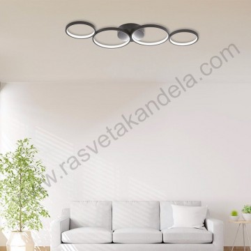 Led luster plafonjera 3CCT 60W crna sa daljinskim BRY-NELA-SR1-RND-BLC