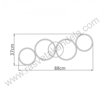 Led luster plafonjera 3CCT 60W bela sa daljinskim BRY-NELA-SR1-RND-WHT