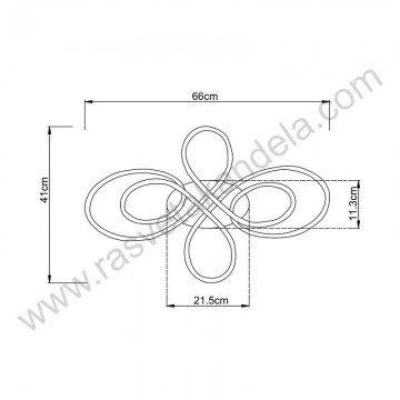 Led luster plafonjera 3CCT 60W crna sa daljinskim BRY-NELA-SR2-RND-BLC