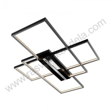 Led luster plafonjera 3CCT 80W crna sa daljinskim BRY-NELA-SS3-RND-BLC